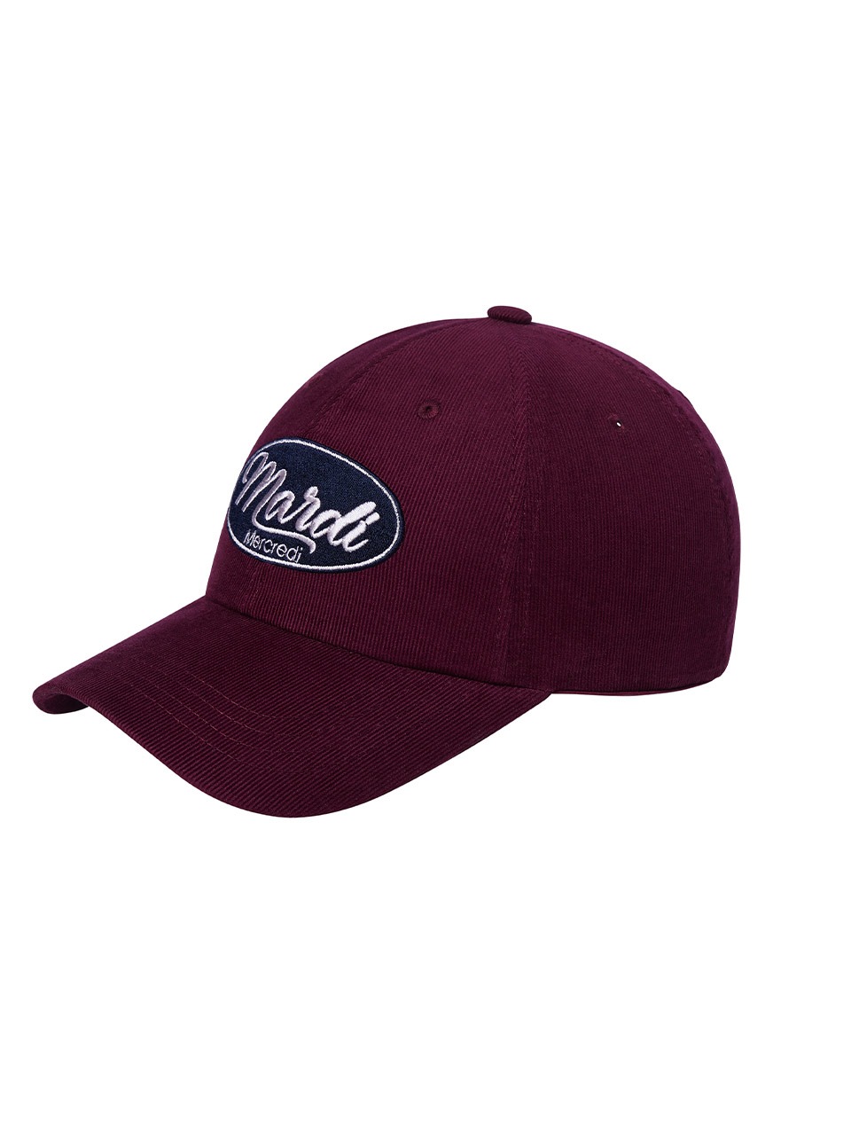 CORDUROY BALL CAP MARDI VINTAGE LOGO_BURGUNDY - MARDI MERCREDI