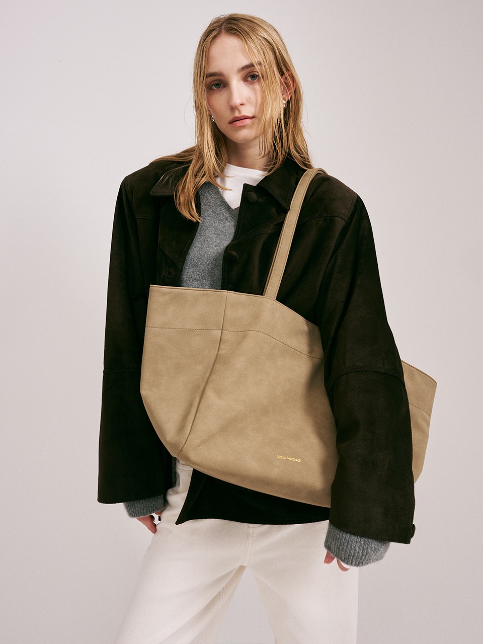 さらに100円引き◆Mardi Mercredi◆SUEDE LARGE TOTE SUEDE LARGE TOTE_TAUPE - MARDI MERCREDI
