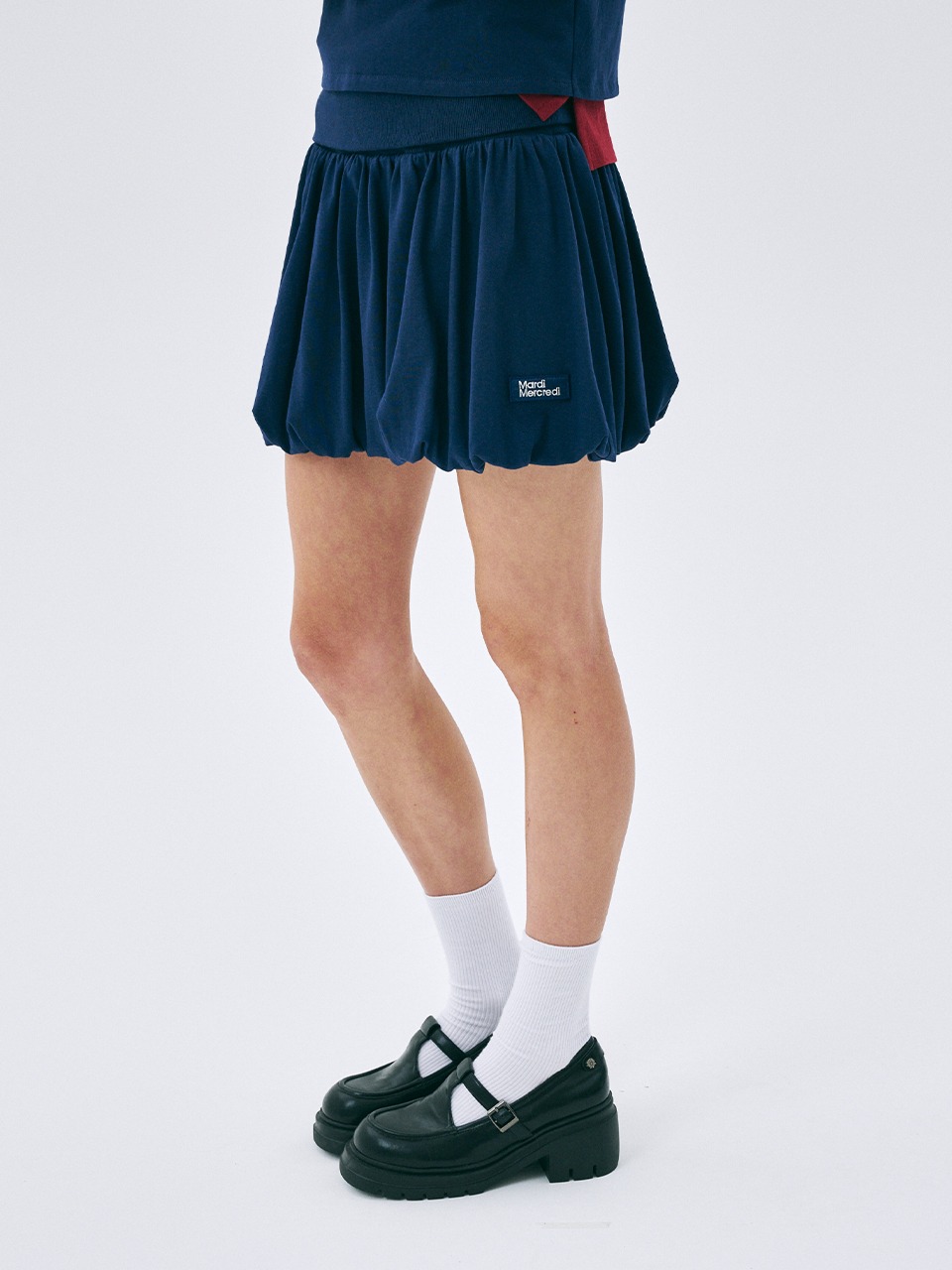 VOLUME MINI SKIRT_NAVY - MARDI MERCREDI VOLUME MINI SKIRT_NAVY - MARDI MERCREDI
