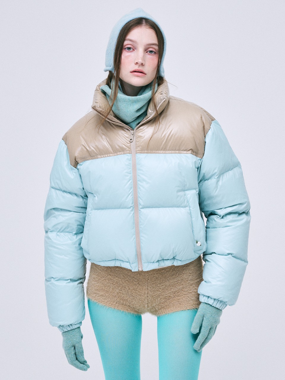 ★Mardi Mercredi★CROPPED DOWN JACKET COLOR BLOCK★大人気★ CROPPED DOWN JACKET COLOR BLOCK（ダウンジャケット/コート
