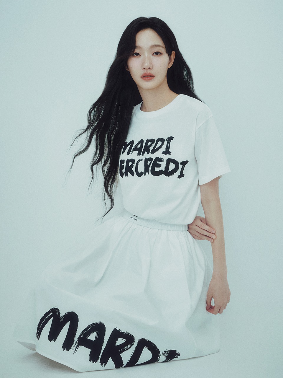 TSHIRT BRUSH LOGO_IVORY BLACK - MARDI MERCREDI