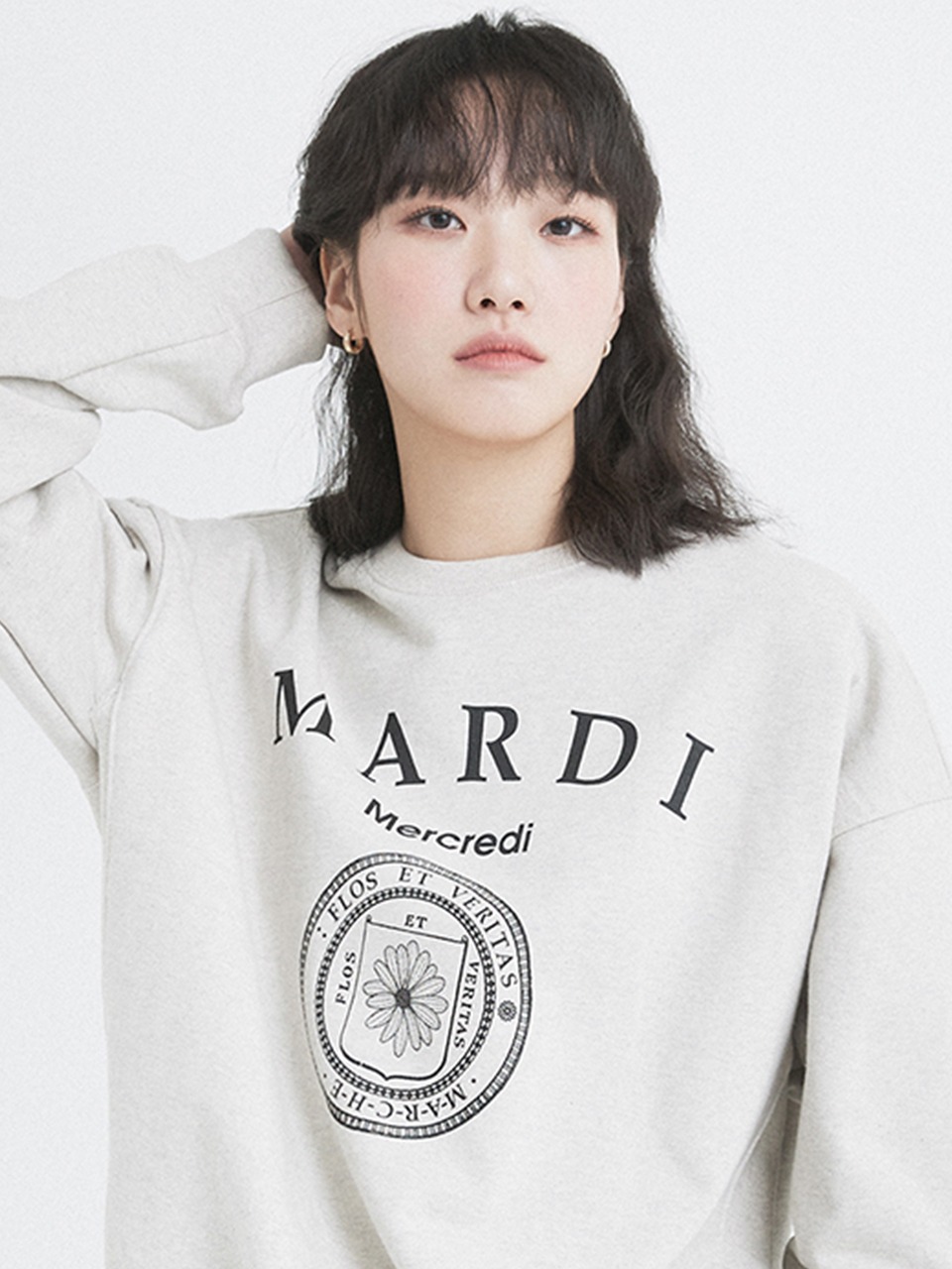 Mardi Mercredi Flower Sweatshirt Navy/Cream - FW23 - US
