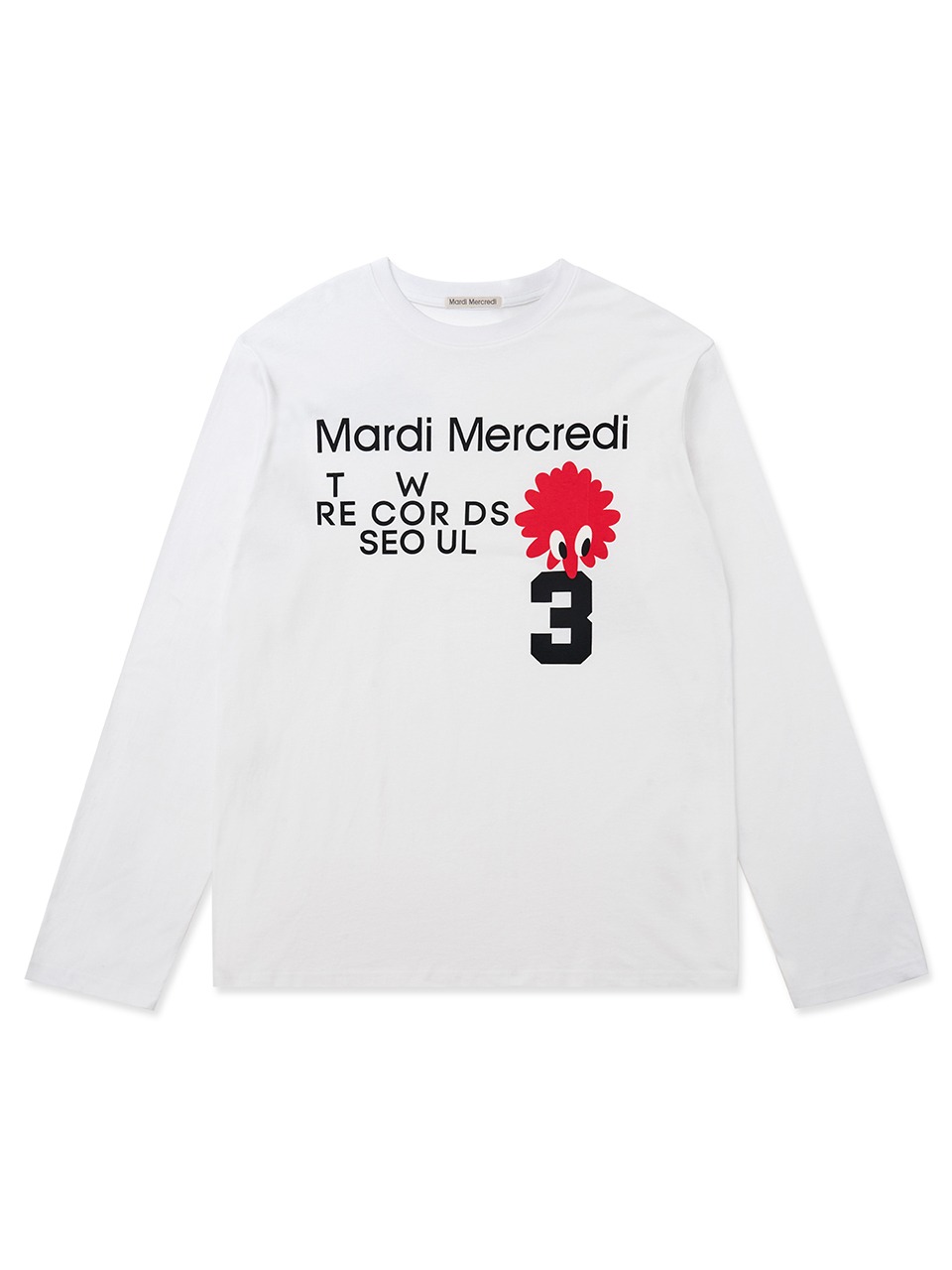 UNISEX TSHIRT LONG SLEEVE NO3. FLOWER MAN_WHITE - MARDI MERCREDI