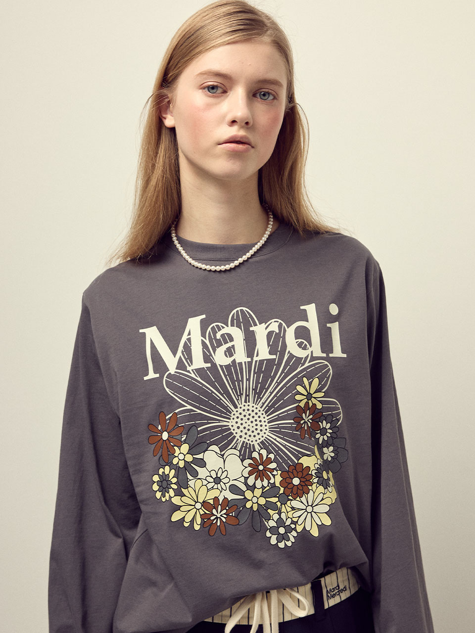 Mardi Mercredi◆刺繍/カーディガン(薄手)/S/ウール/GRY/無地 Mardi Mercredi(マルディメクルディ) / 刺繍/カーディガン(薄手