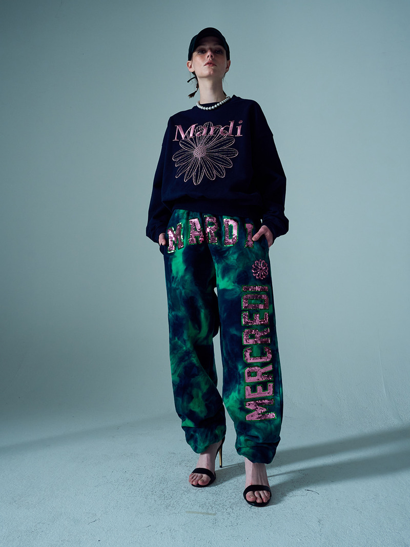 OVERSIZED SPARKLY JOGGER TIEDYE_GREEN