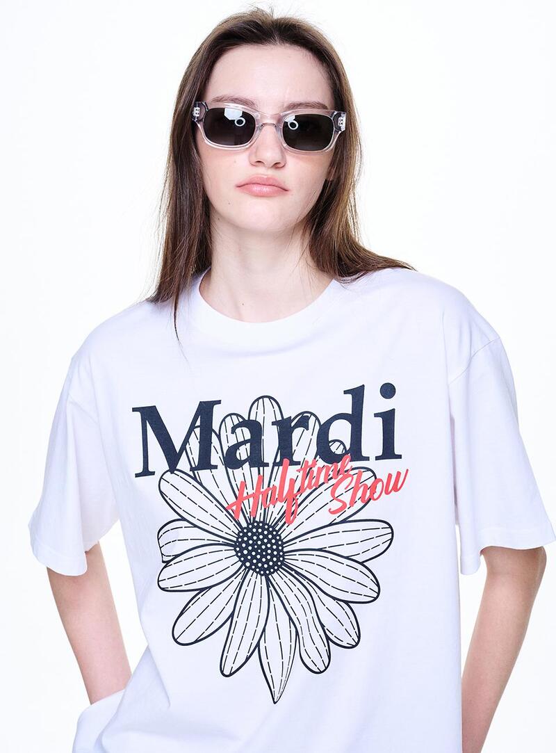 [5/13 순차배송] UNISEX TSHIRT FLOWERMARDI HALFTIME SHOW_WHITE BLACK