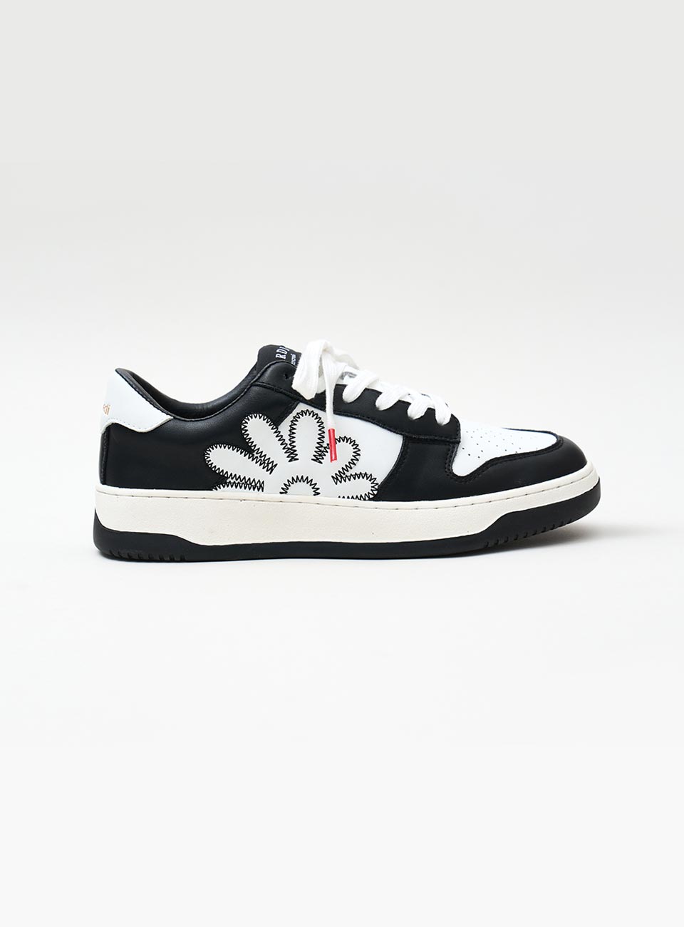 PUR LEATHER SNEAKERS_BLACK WHITE