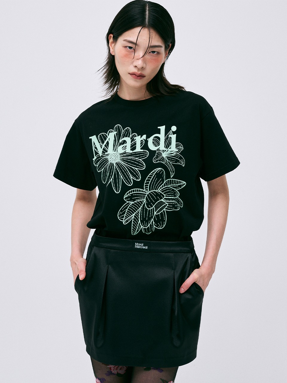 【Mardi Mercredi】TSHIRT TRIPLE FLOWER 12カラー Mardi Mercredi】MARDI TSHIRT TRIPLE FLOWER - YEVS
