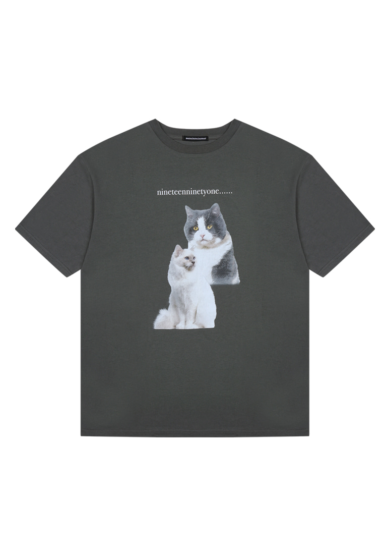 1991 CATS OVER FIT TEE_CHARCOAL GREY