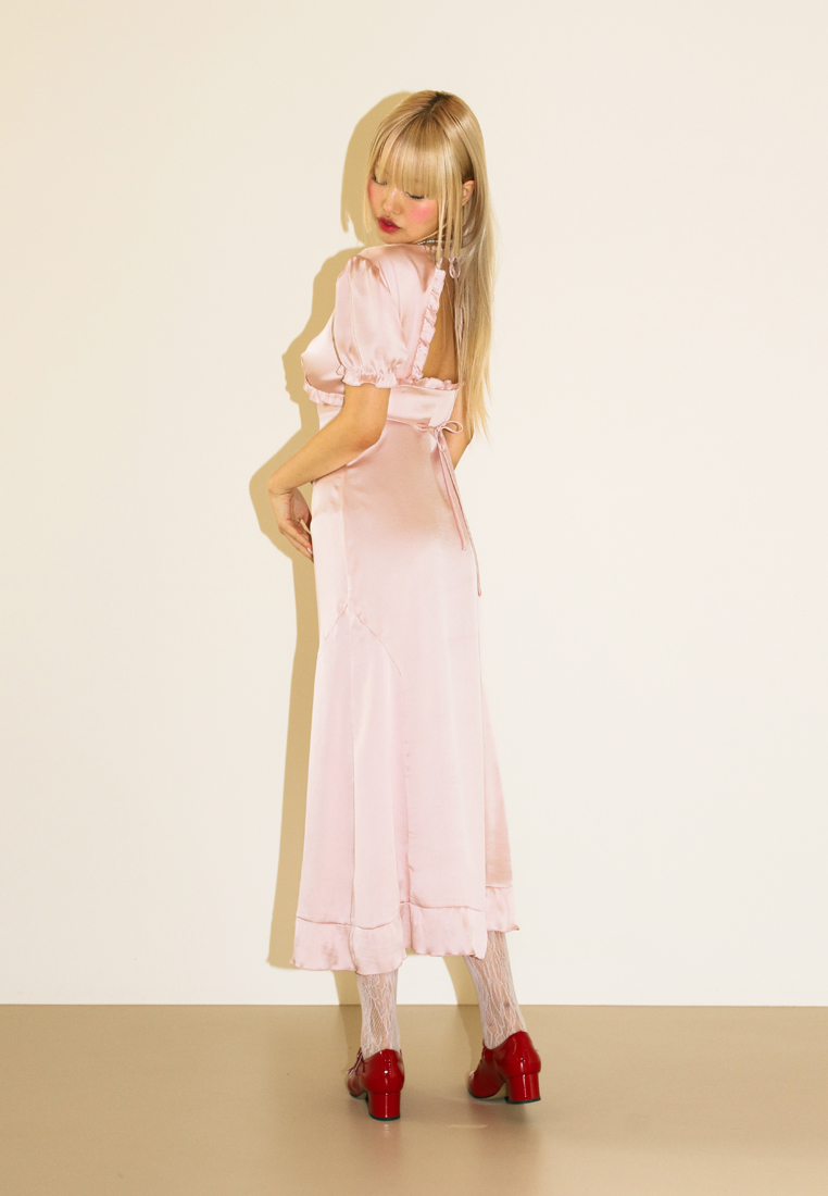 3/13 출고_[TEETH] ROSE FRILL LONG SLIP DRESS