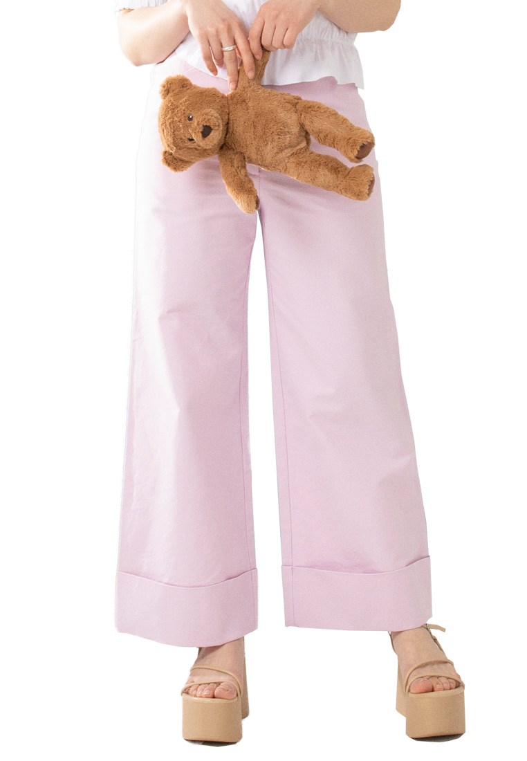 TURN UP WIDE PANTS_PINK