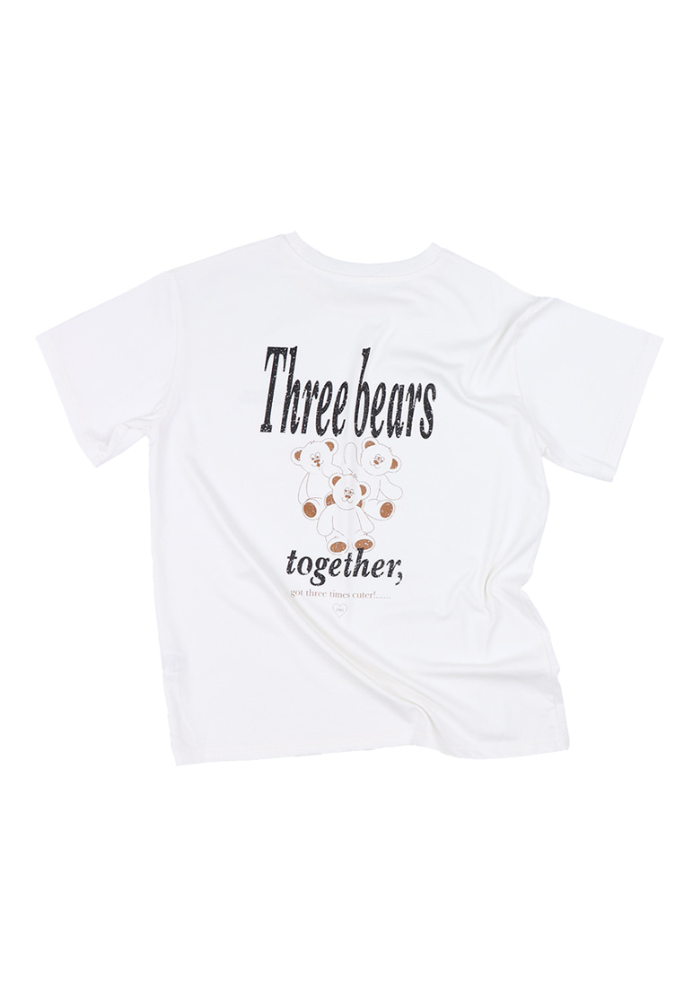 3 BEARS OVER FIT TEE_WHITE (UNISEX)