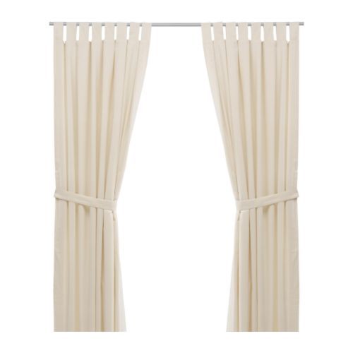 [이케아] BOMULL Pair of Curtains with Tie-backs (Unbleached) 201.718.64 - 마켓비