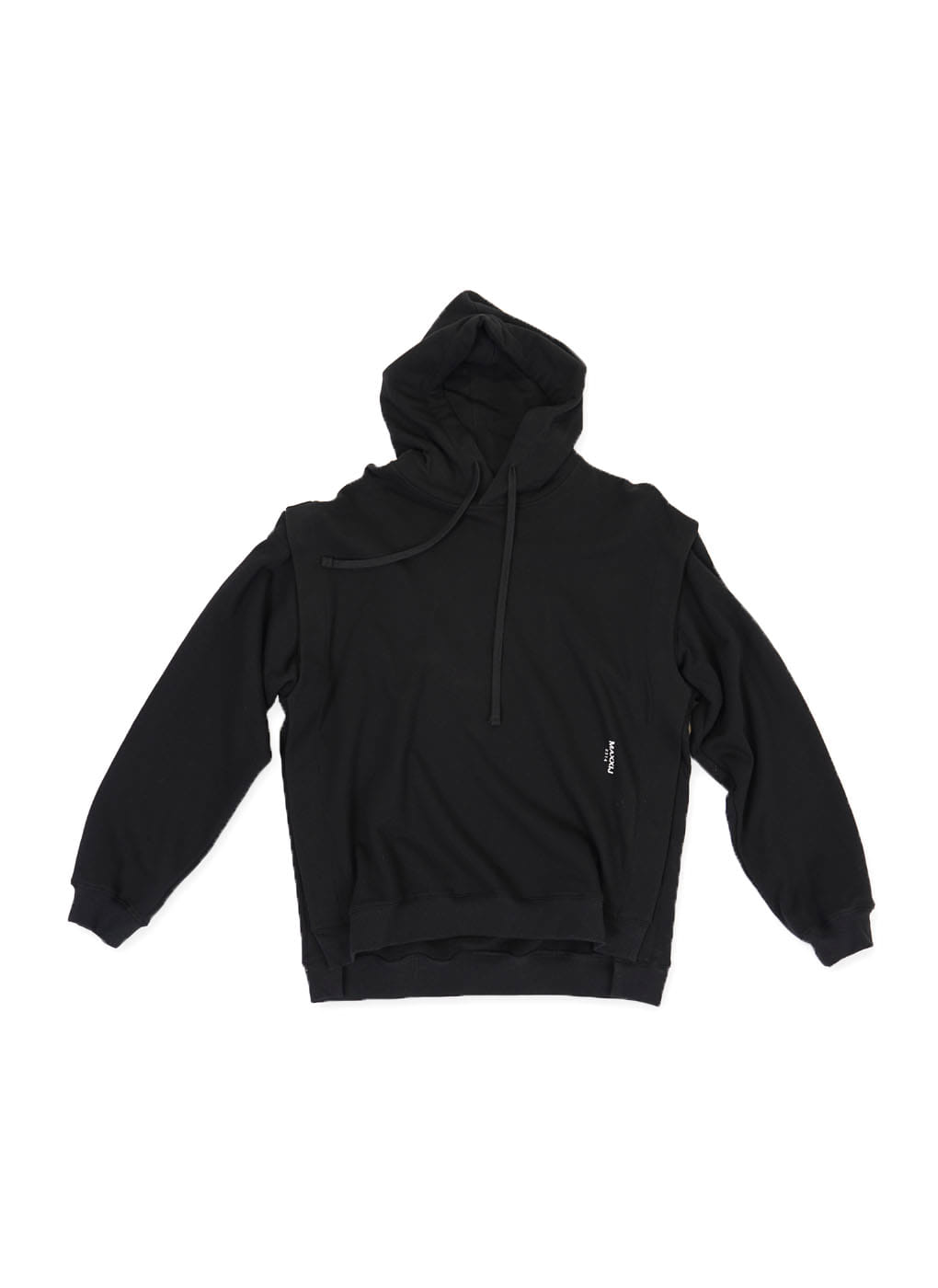 Black Detachable Sleeve Hoodie Sweatshirt
