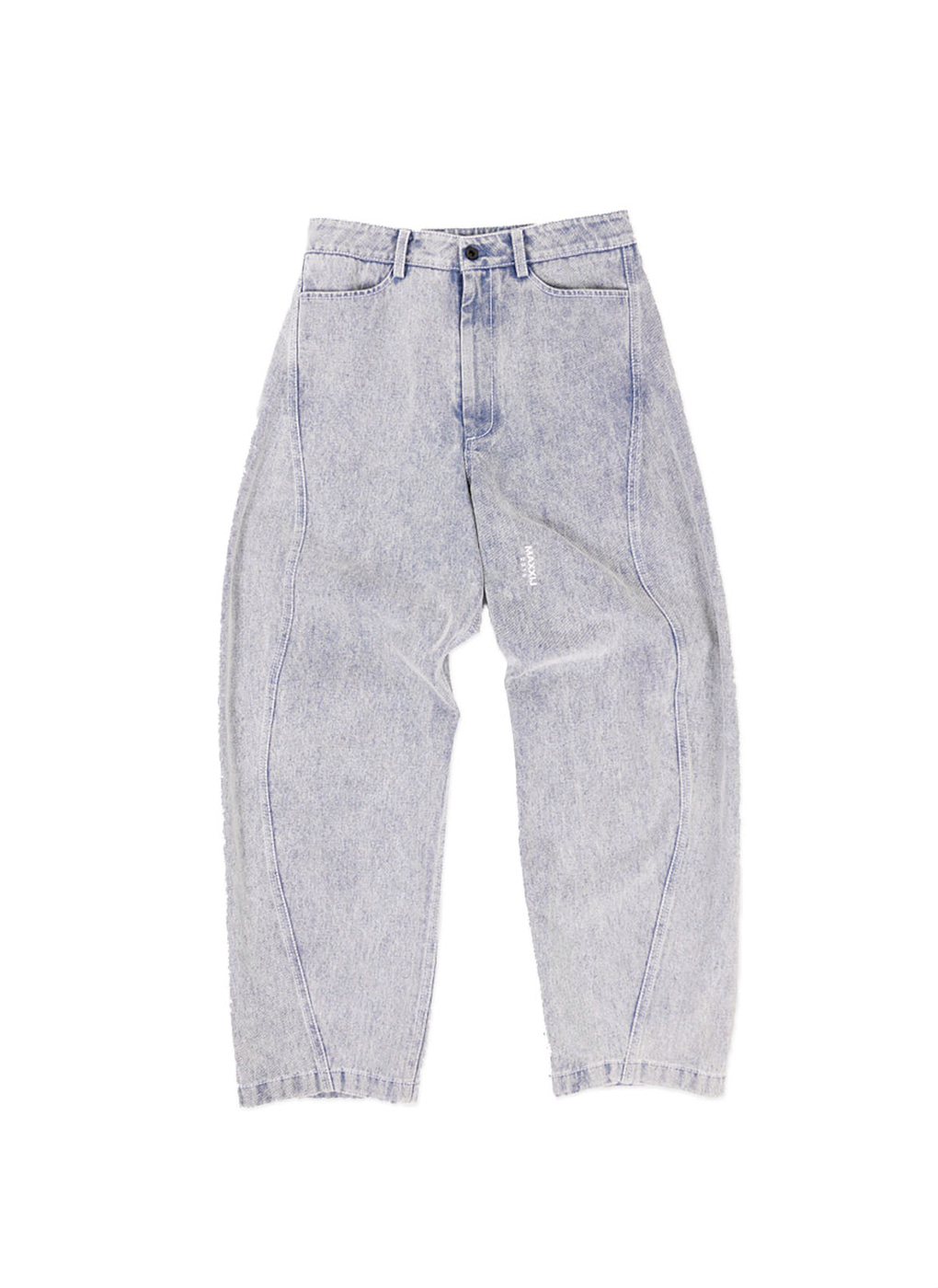 Washed Signature Wave Seam Tapered Jeans(Genderless)