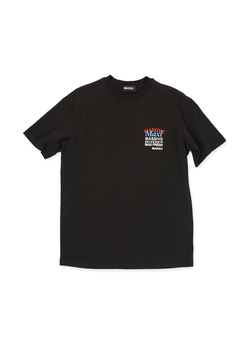 Black &#039;MAXI&#039; Printed T-shirt