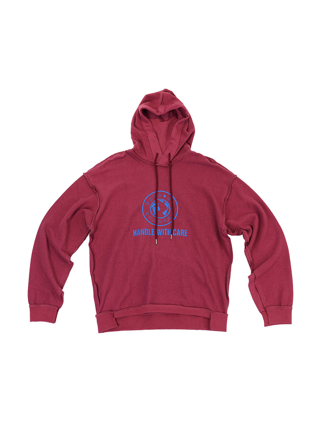 Burgundy &#039;Handle With Care&#039; Inside-Out Hoodie