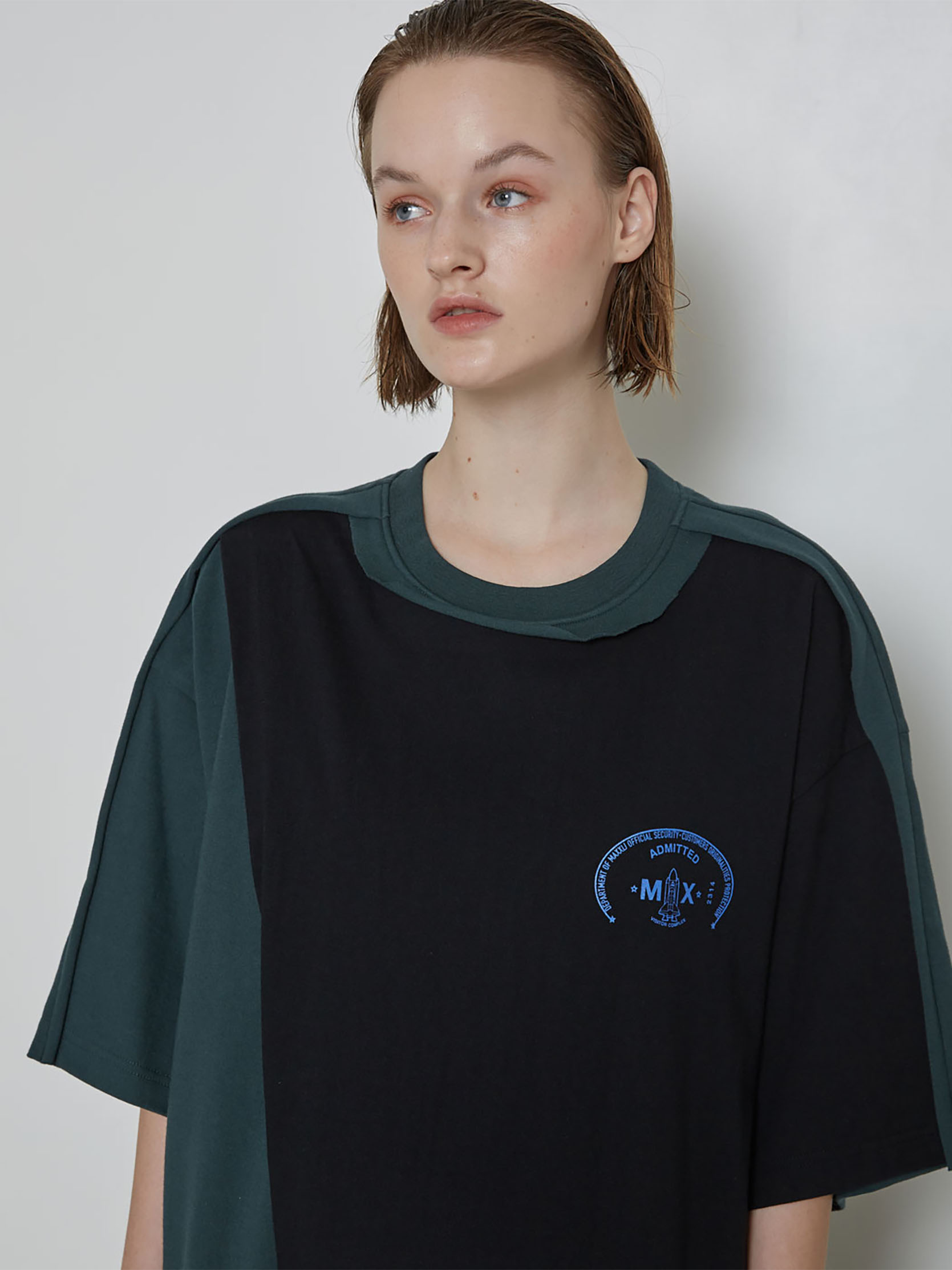Black/Khaki Multi Structured &#039;Visitor&#039; T-shirt Dress