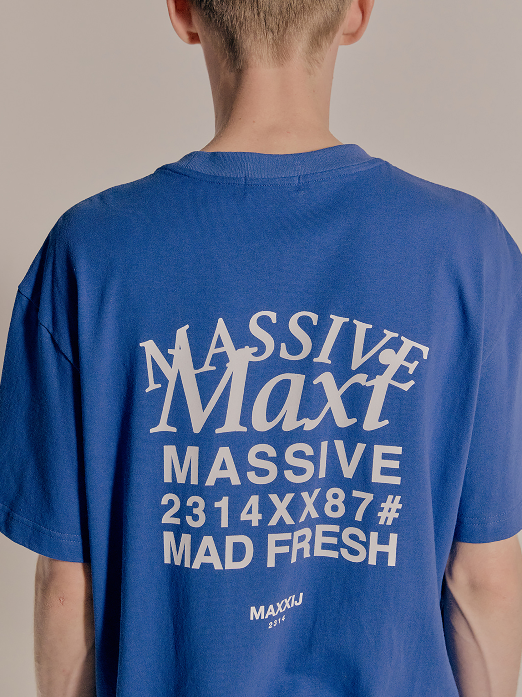 Blue &#039;MAXI&#039; Printed T-shirt