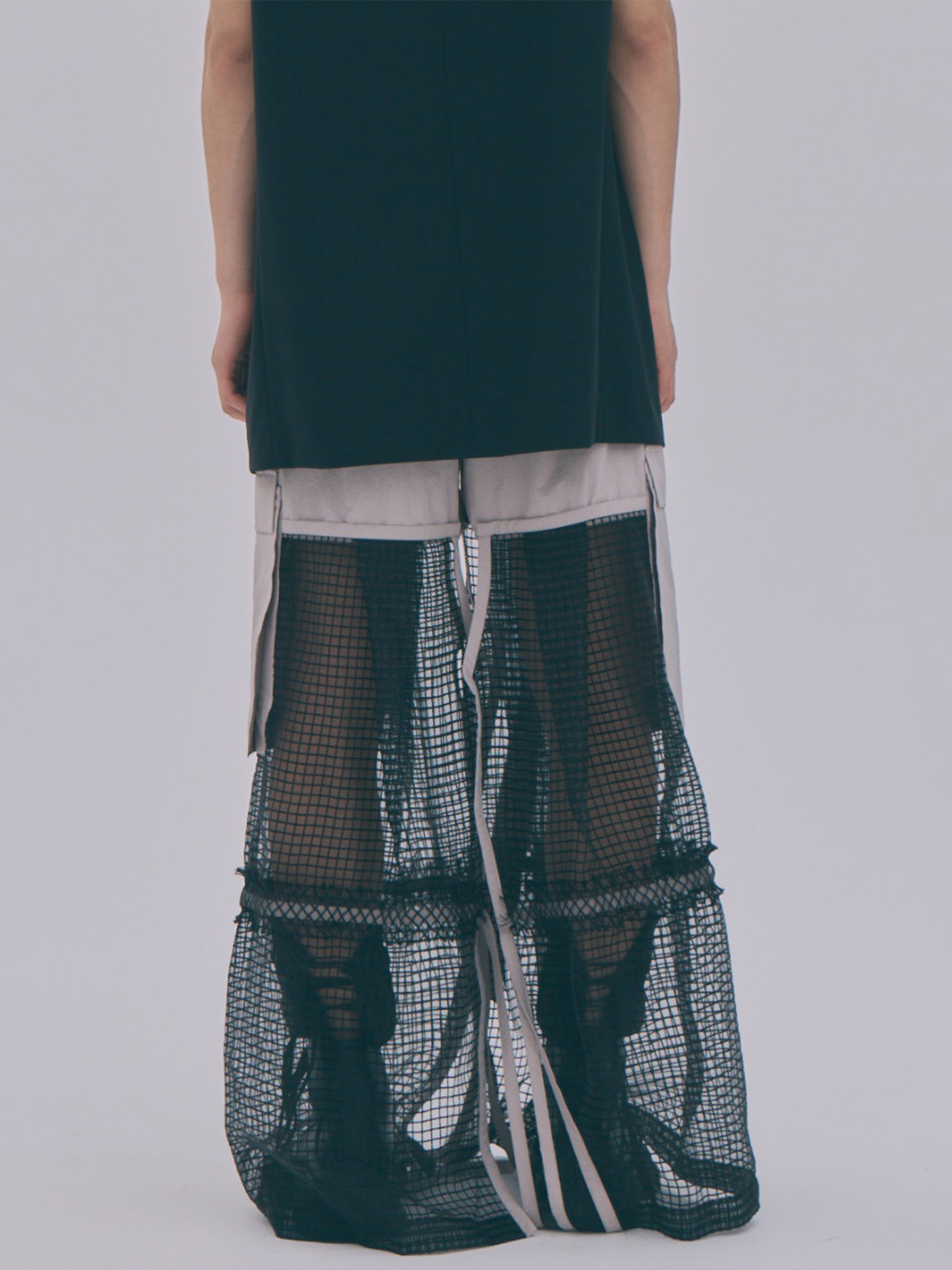 Reconstructed Mesh Detailed Cargo Trousers