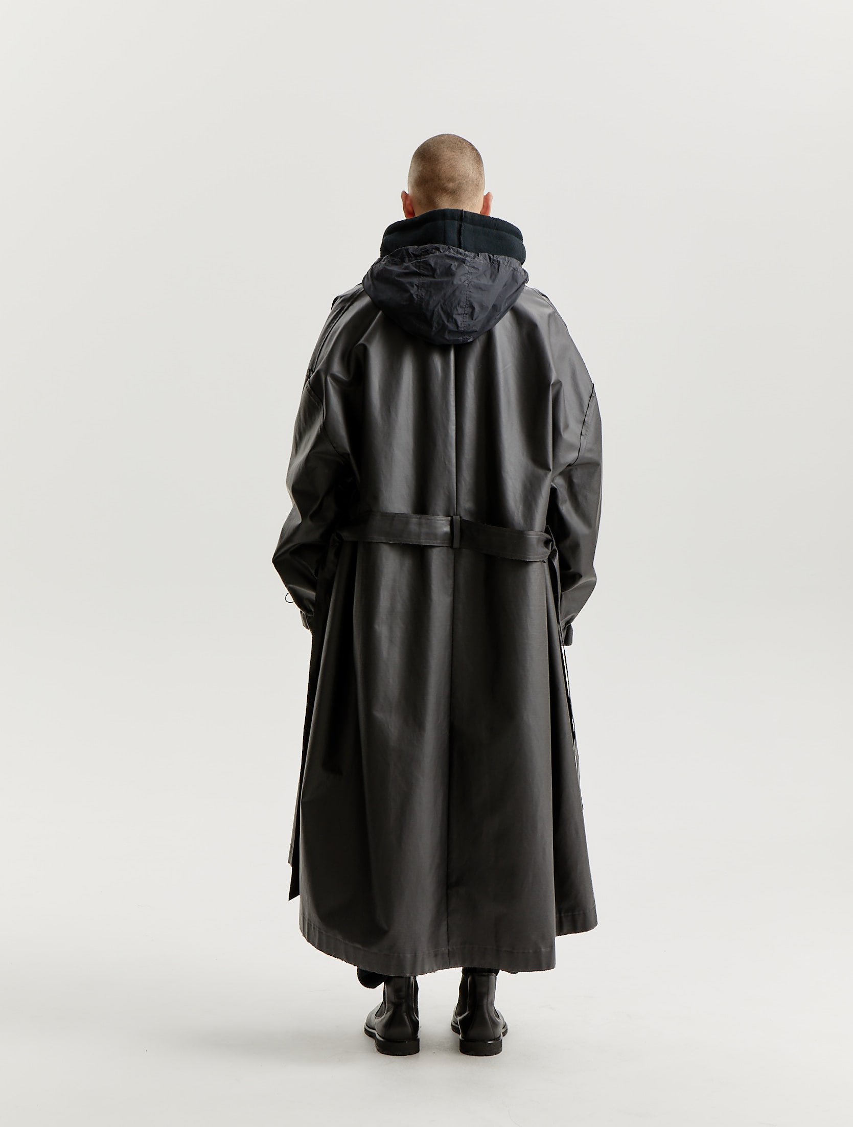 Black Waterproof Back Sided Oversized Coat