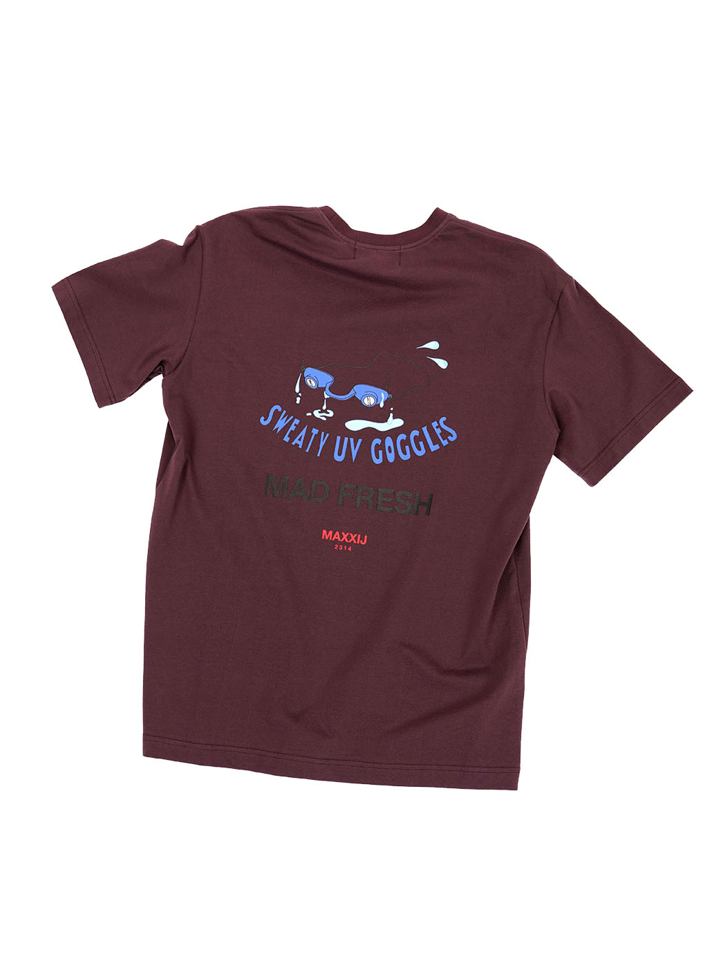 Dark Burgundy Sweaty Goggles Cotton Jersey T-shirts