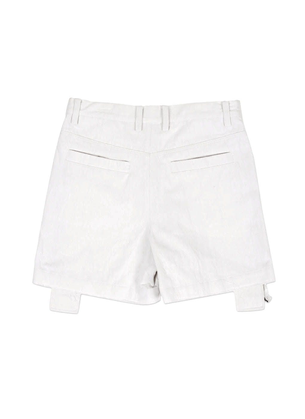 White Denim Zipper Shorts