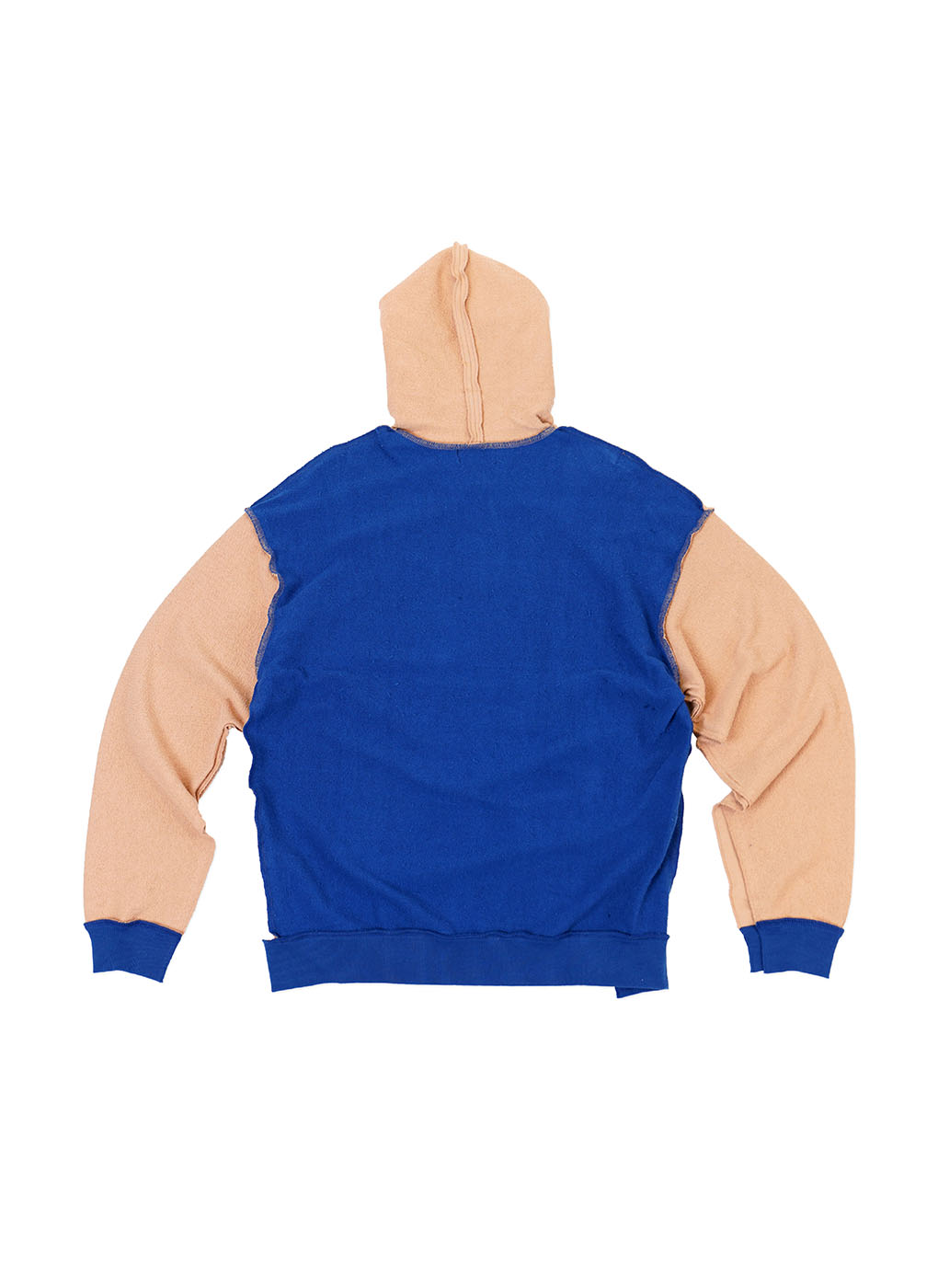 Beige/Blue &#039;Handle With Care&#039; Inside-Out Hoodie