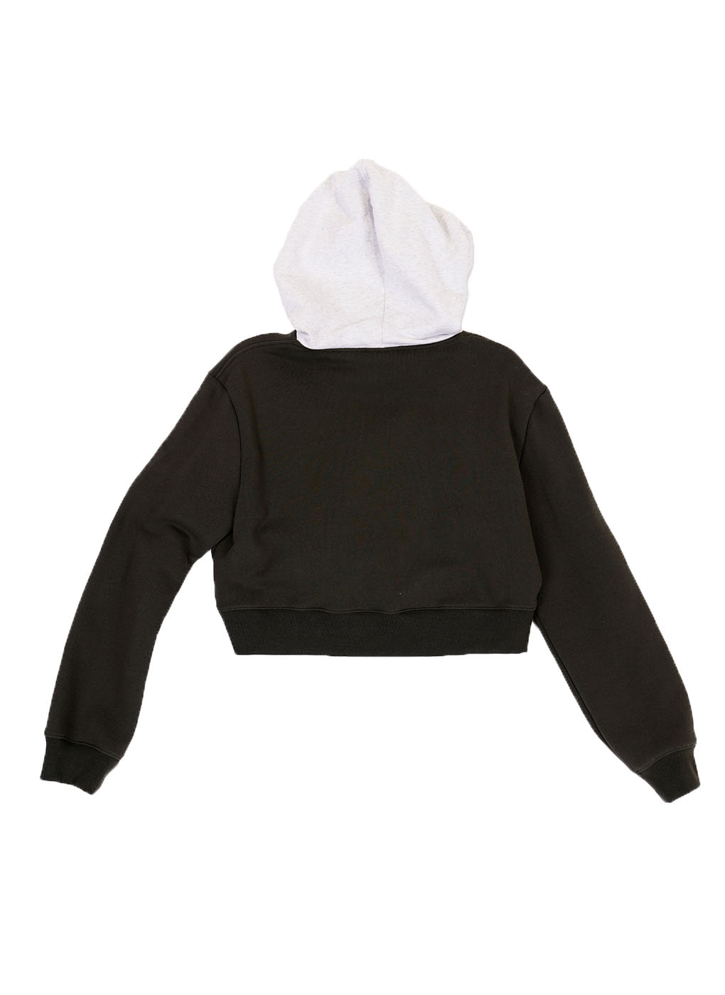 Deep Khaki &#039;MASSIVE&#039; Printed Cropped Hoodie Sweatshirt