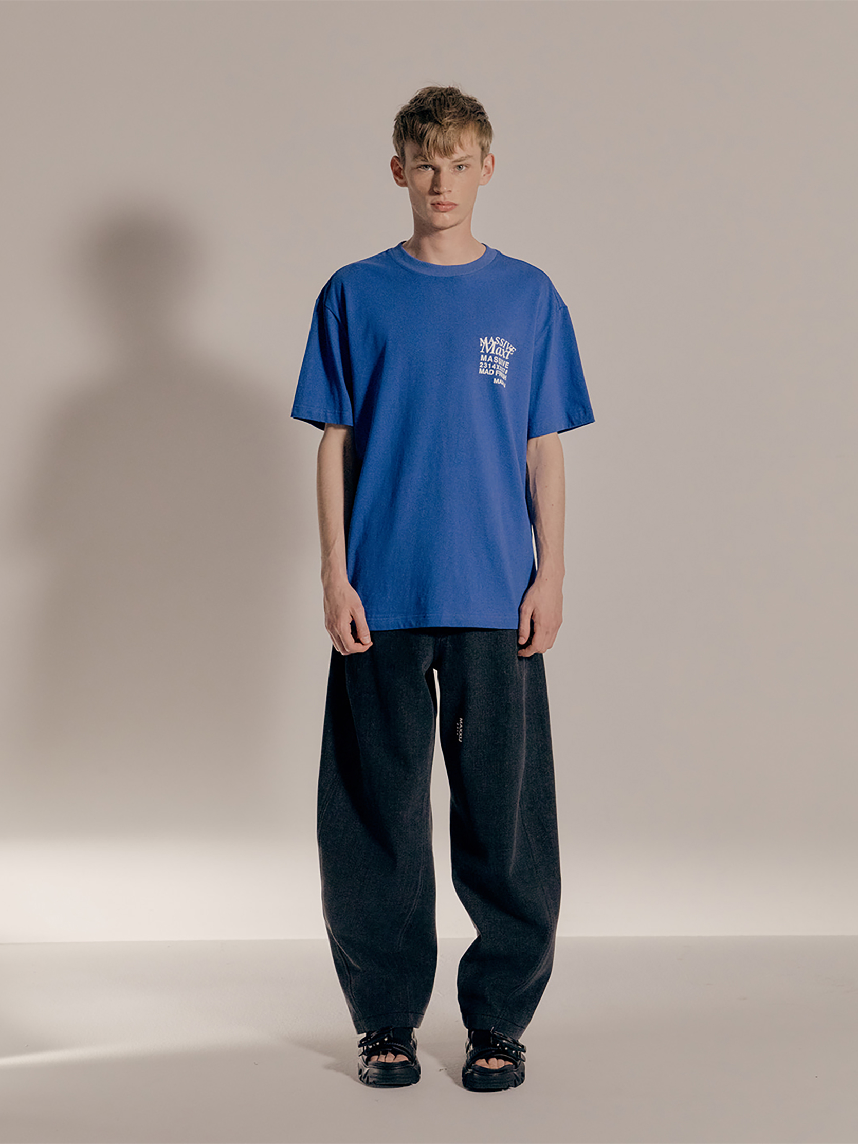 Blue &#039;MAXI&#039; Printed T-shirt