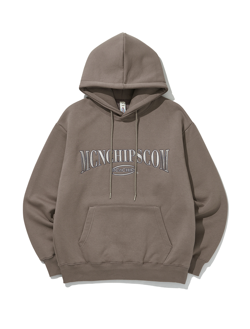 Arch-logo embroidered hoodie [rose brown]