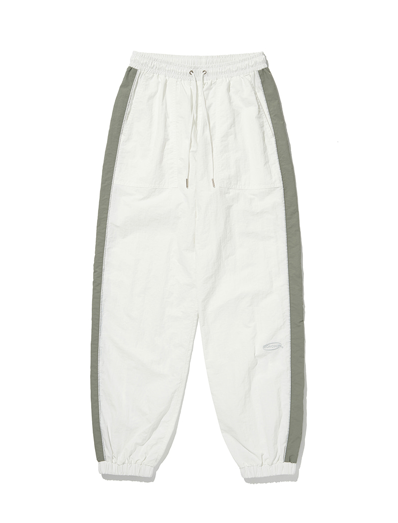 Curve piping pants (white)