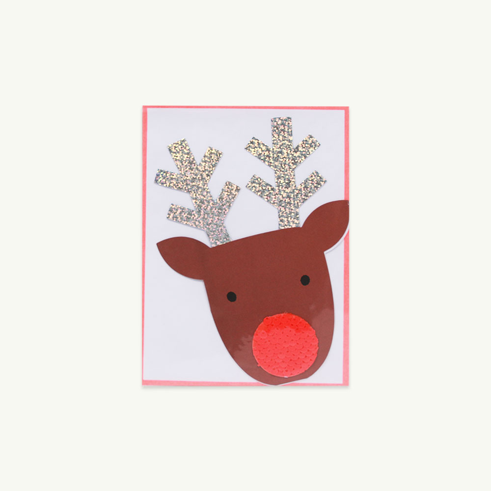 [MeriMeri] Sequin Nose Reindeer Card ( 당일 발송 )