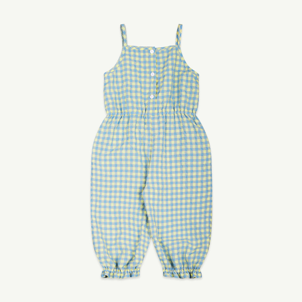 22 S/S Check jumpsuit - blue ( 2차 입고, 당일 발송 )