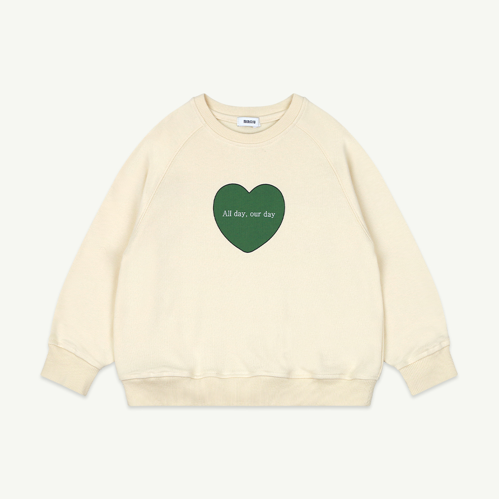 23 S/S Heart sweatshirt - yellow ( 신상할인가 2월 9일까지, 당일 발송 )