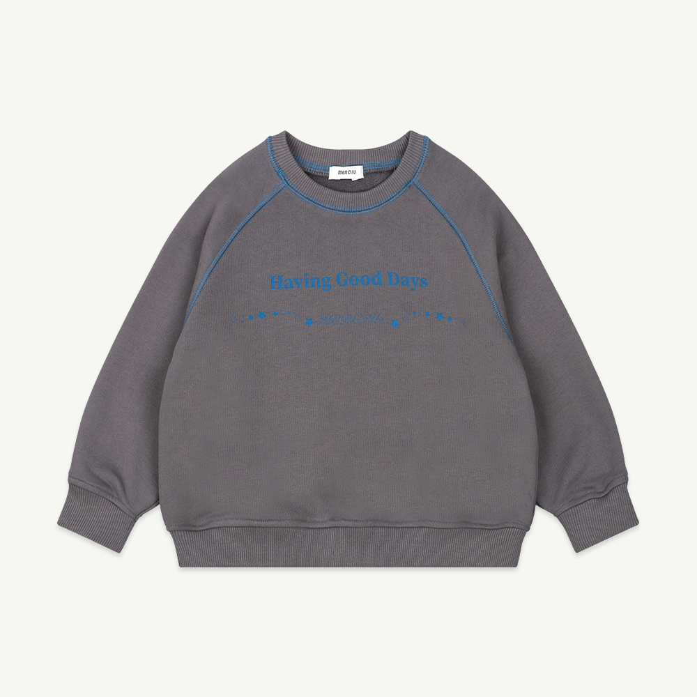 23 S/S Good day sweatshirt - charcoal ( 2차 입고, 당일 발송 )