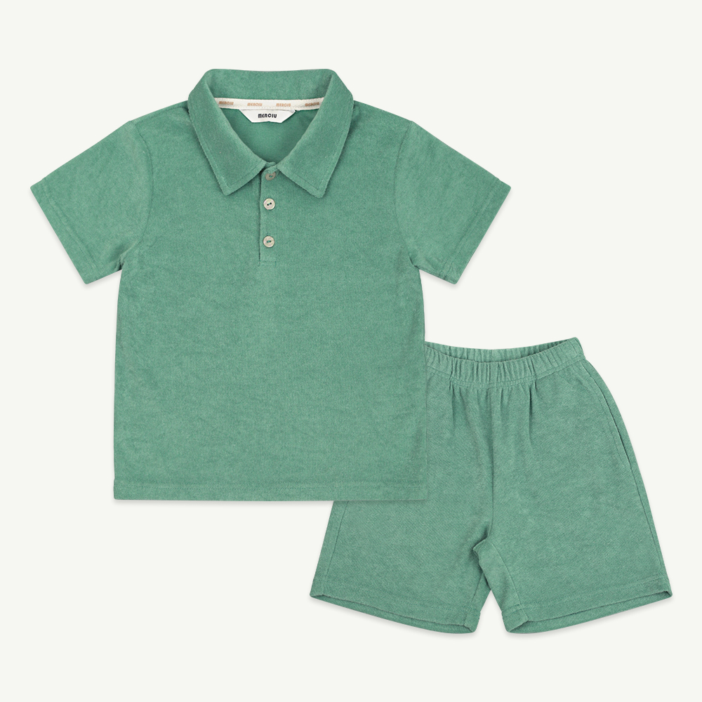 23 S/S Collar terry set - green ( 당일 발송 )
