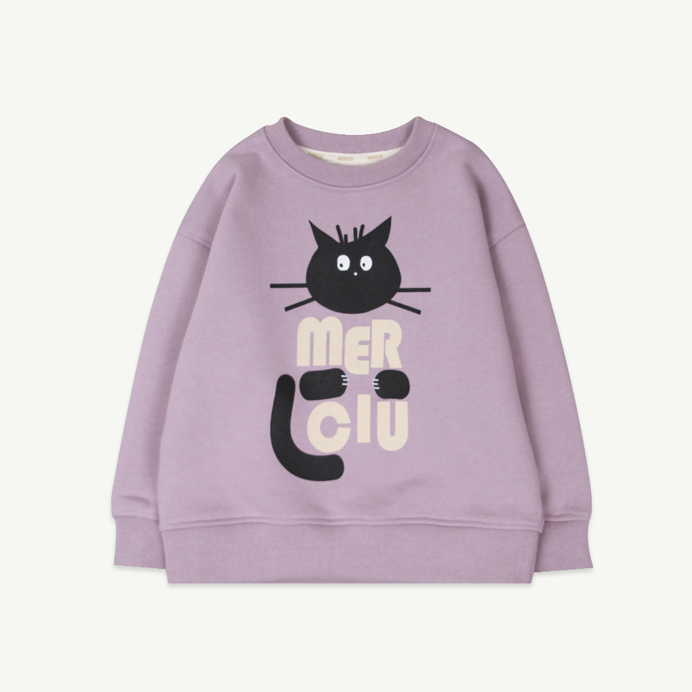 Merciu cat sweatshirt - purple (2차 입고, 당일 발송)