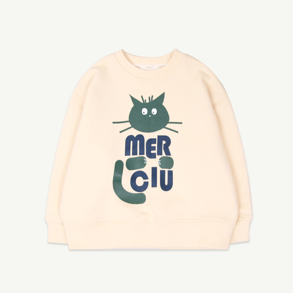Merciu cat sweatshirt - yellow (2차 입고, 당일 발송)