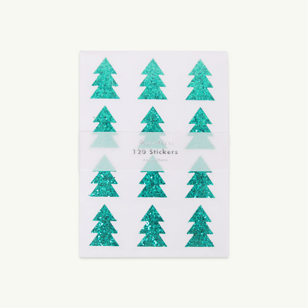 [MeriMeri] Green glitter tree sticker sheets ( set of 10 sheets ) ( 당일 발송 )