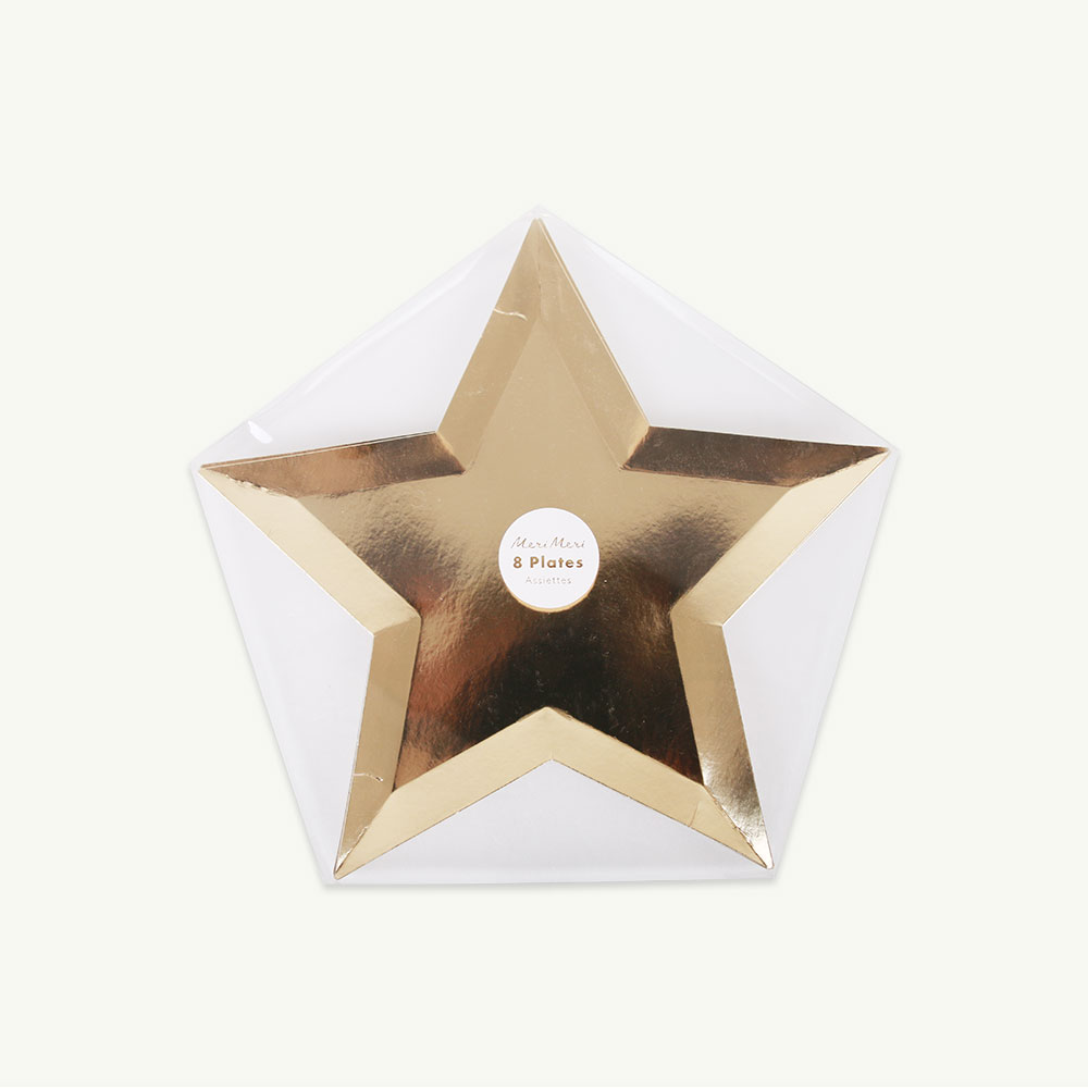 [MeriMeri] Gold foil star plates ( 8 pcs ) ( 당일 발송 )