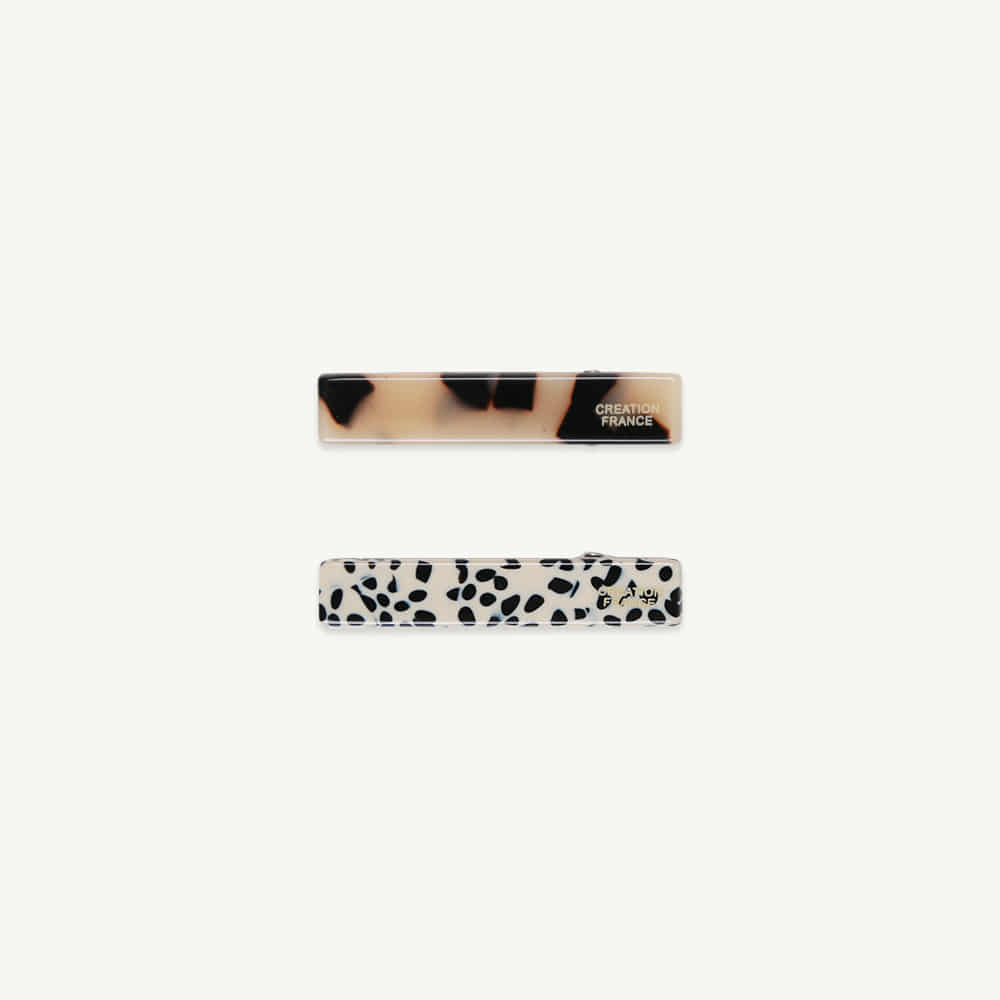 Square hair pin - leopard set ( 2 pcs, 당일 발송 )