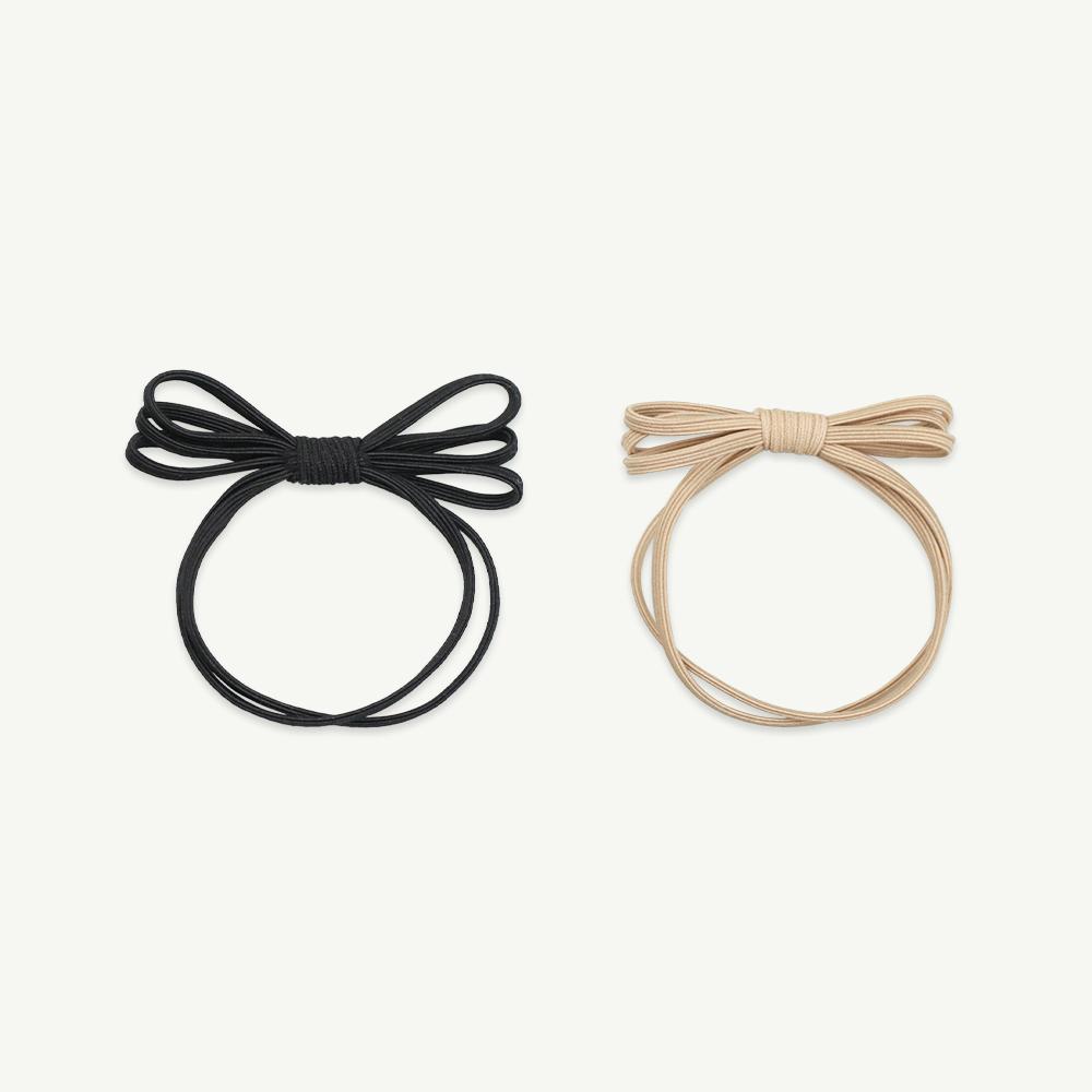 23 S/S Ribbon hair tie set - black &amp; beige ( 2 pcs, 프리오더 )
