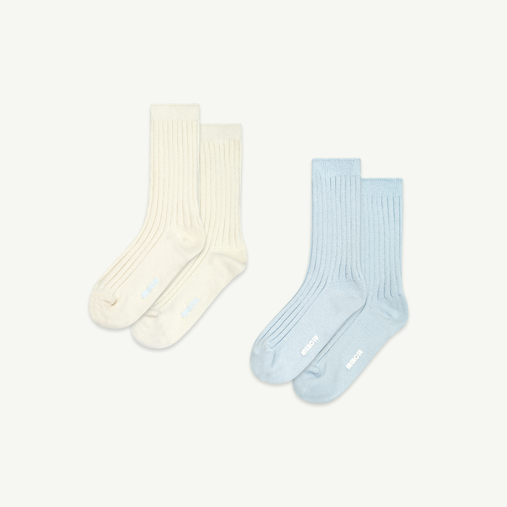 23 S/S Basic socks set - ivory &amp; blue ( 2 pcs, 당일 발송 )