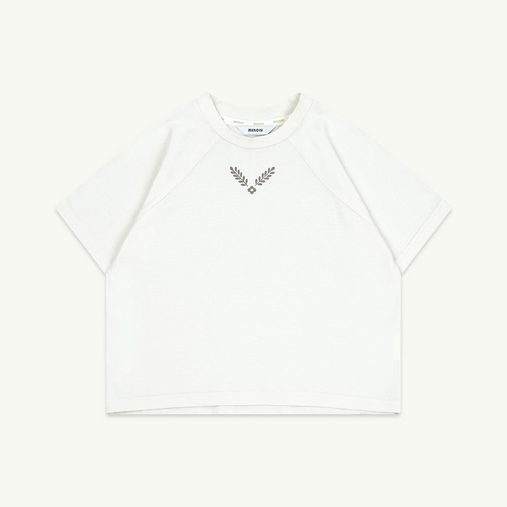 23 S/S Basic flower short sleeve t-shirt - ivory