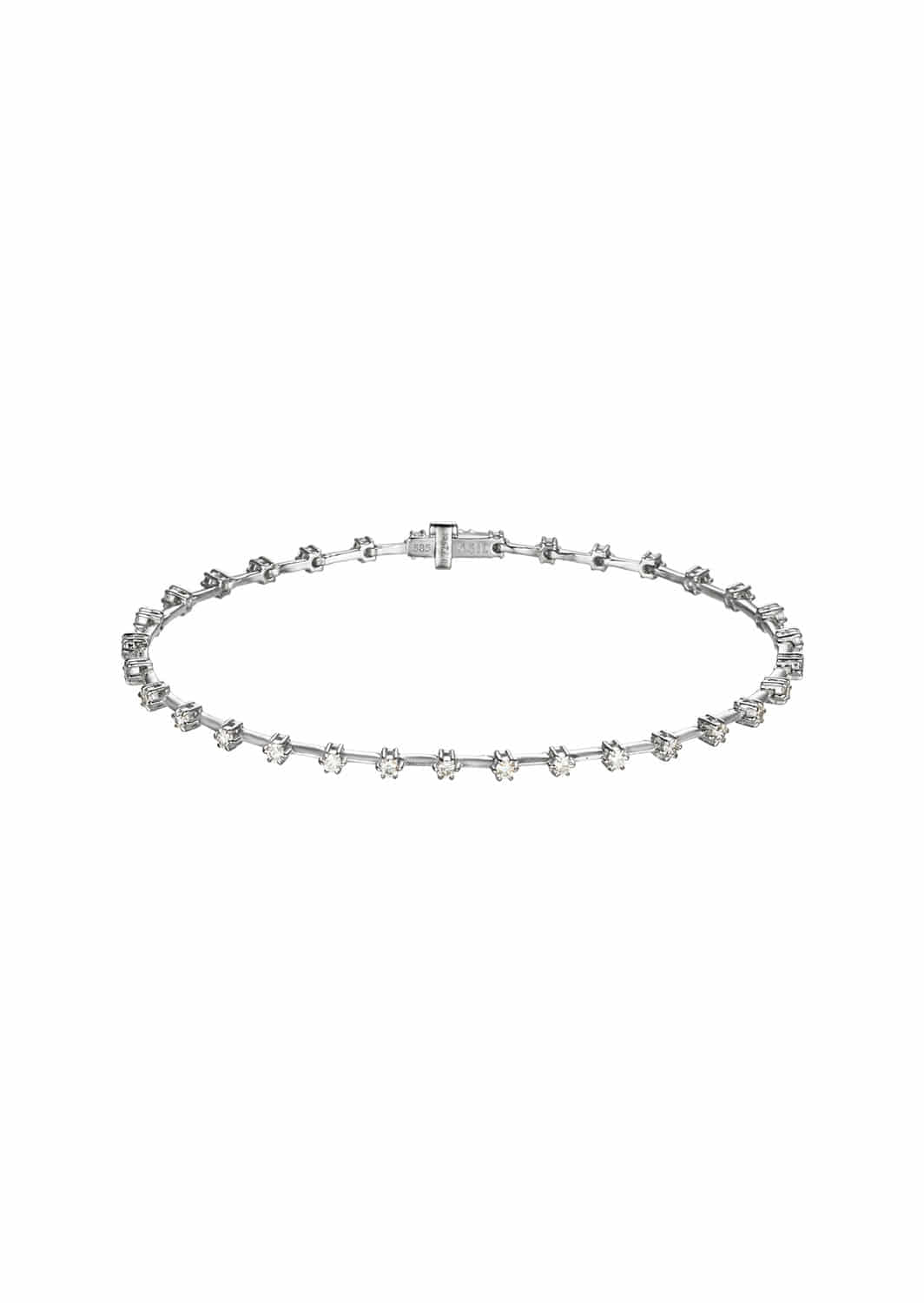 [14K] Round Diamond Bracelet_1.8