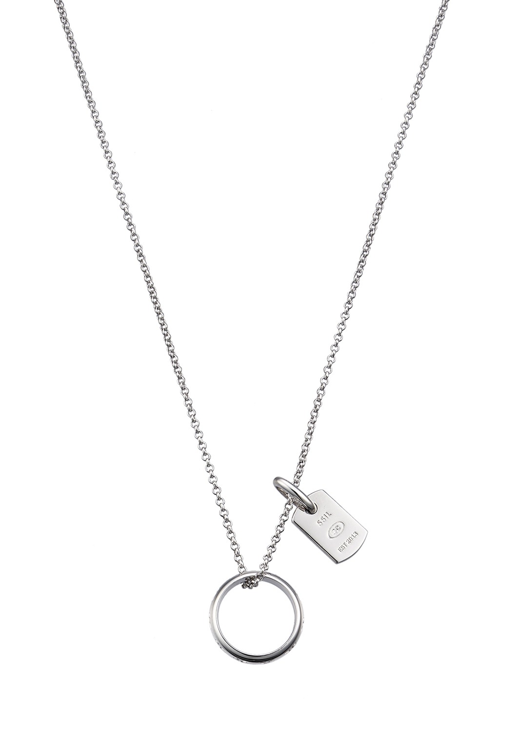 【SSIL】Black Logo Pendant Black Stone Heart Pendant by SSIL - societyA