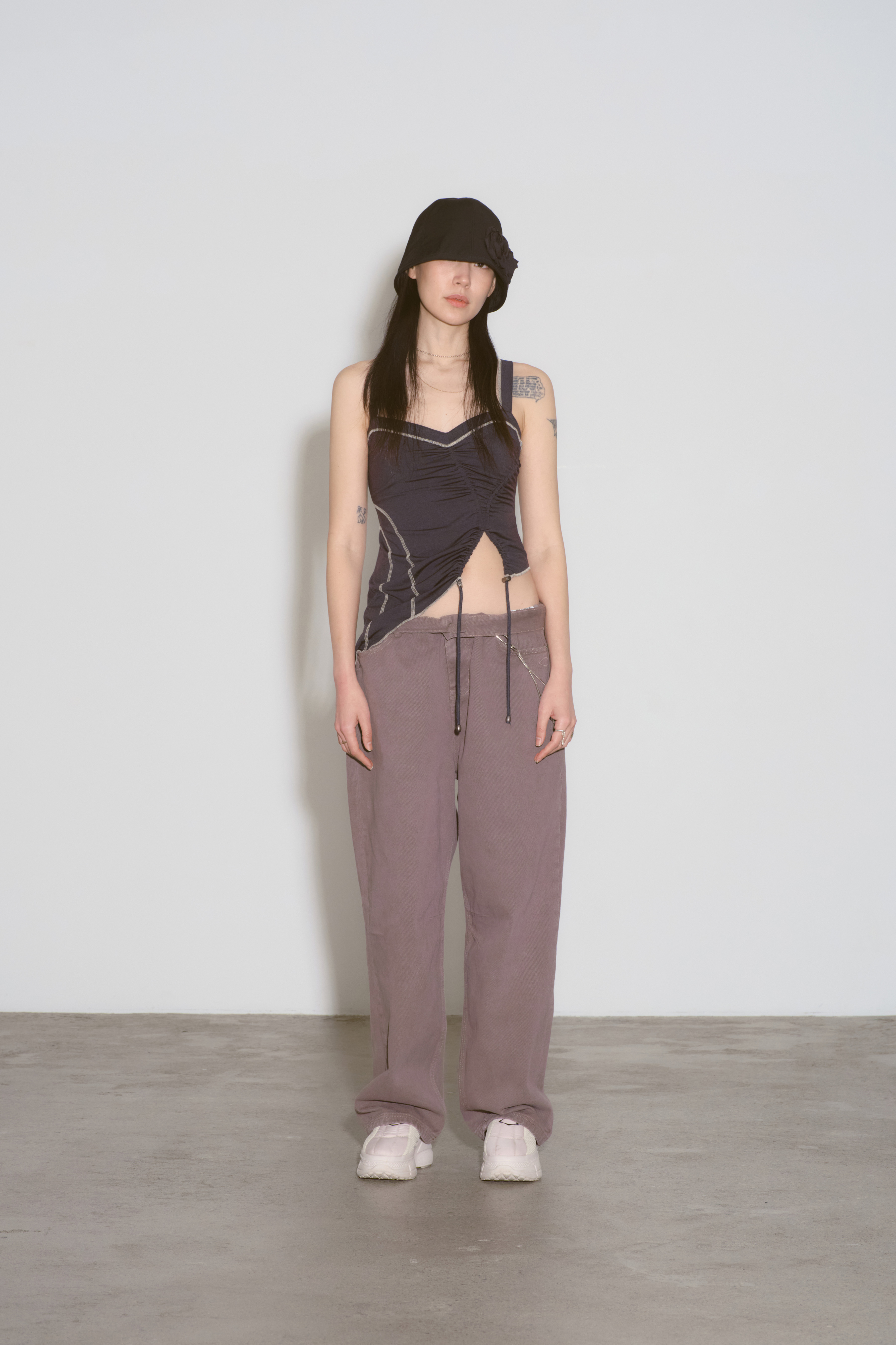 RHOMBUS SLOUCHY WASHED JEANS_ROSE BROWN