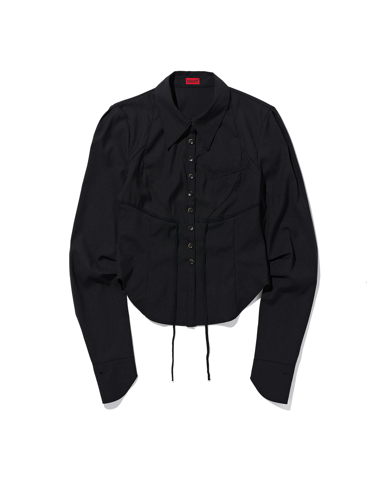 MSCHF EMPIRE LACE SHIRT 韓国 ミスチーフ EMPIRE LACE SHIRT_BLACK - MISCHIEF