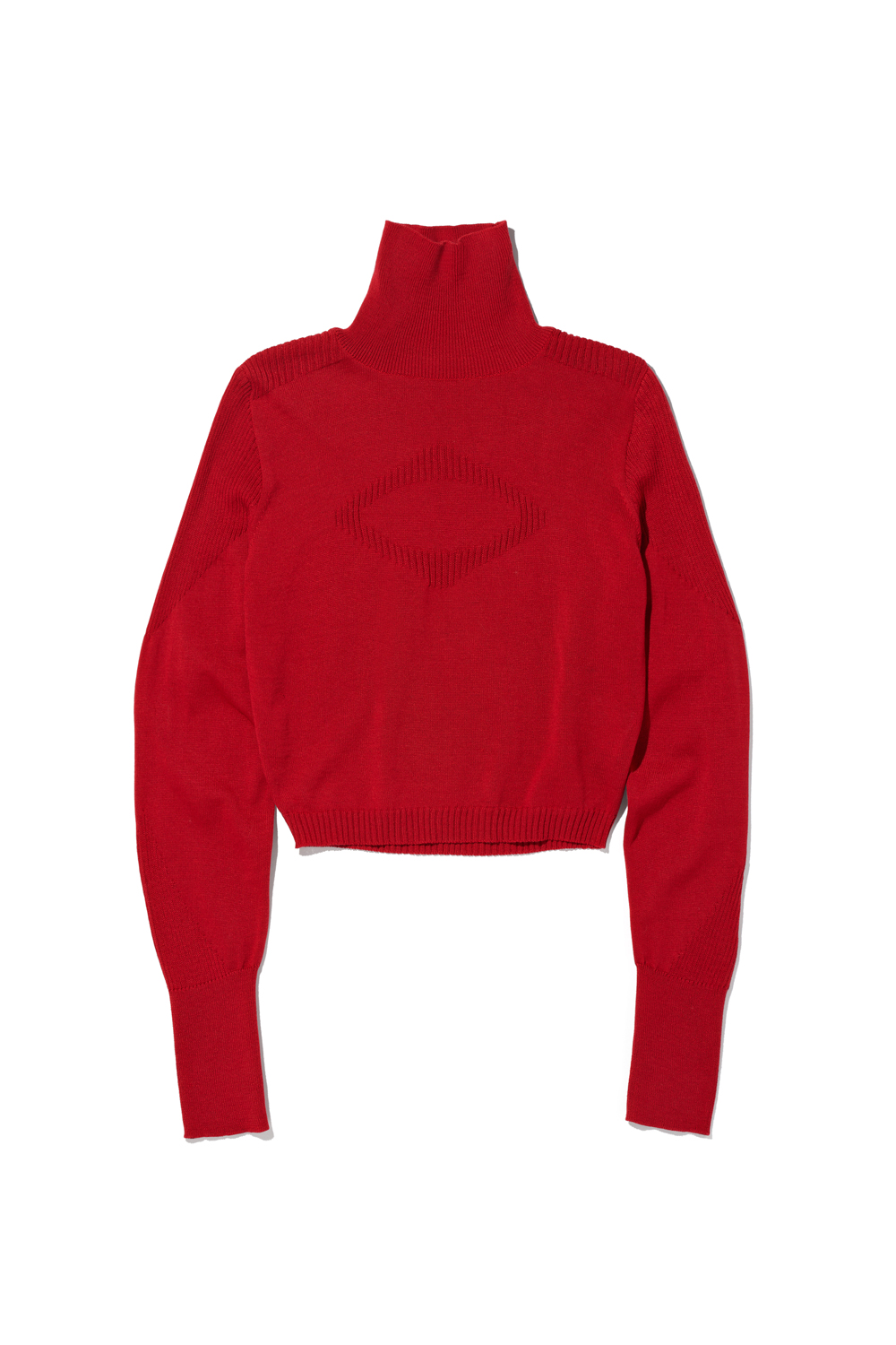 TURTLE NECK KNIT TOP_RED